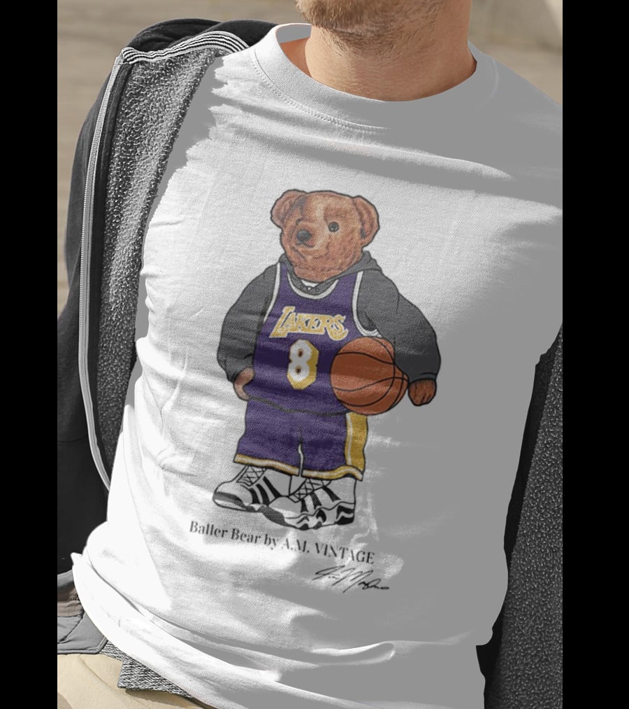 Lakers Baller Bear Kobe Bryant Champion Number 8 T-Shirt