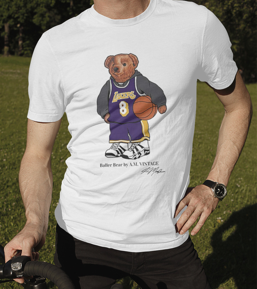 Lakers Baller Bear Kobe Bryant Champion Number 8 T-Shirt