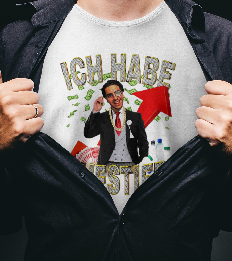 Ich Habe Investiert Money Business Success Visual With Red Arrow And Wealth Elements T-Shirt