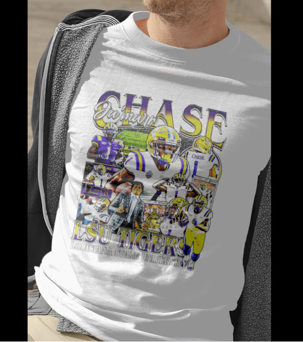 Ja'marr Chase LSU Tigers Football Collage Louisiana State University T-Shirt
