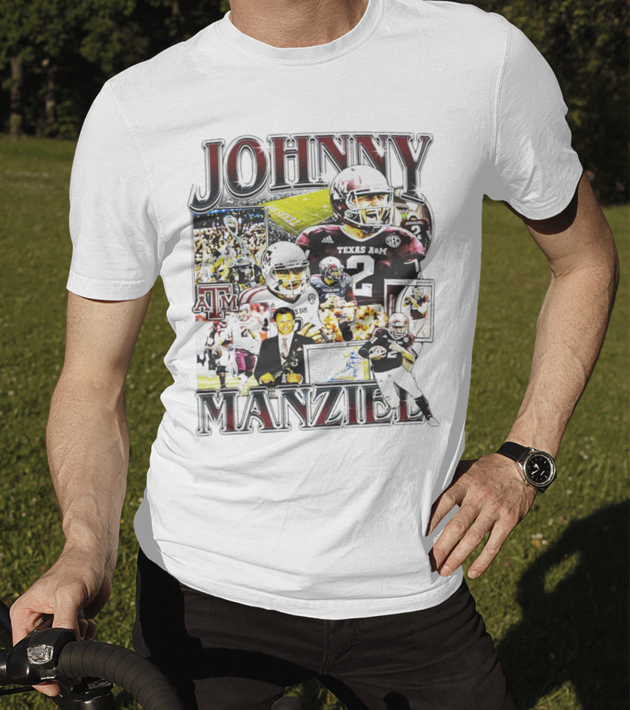 Johnny Manziel Texas A&M Aggies Football Highlights Collage T-Shirt
