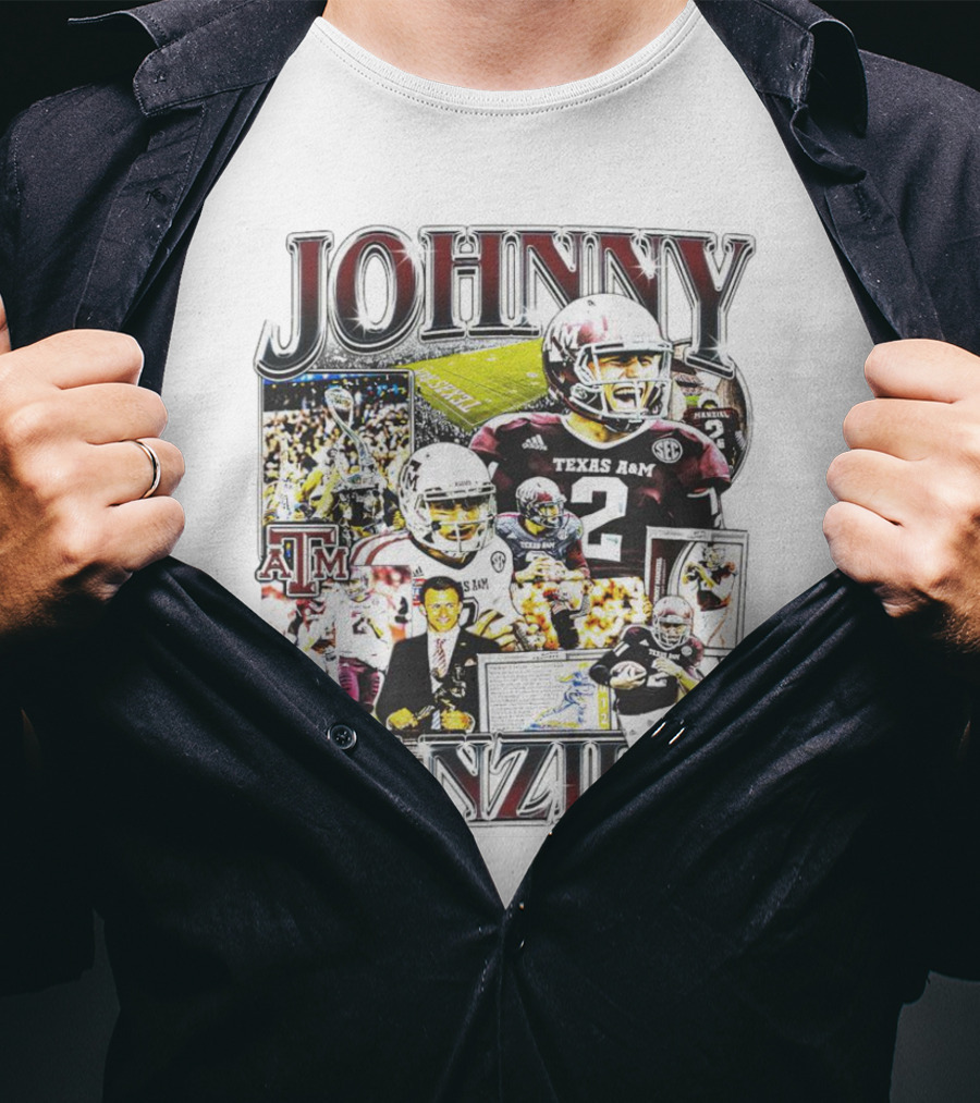 Johnny Manziel Texas A&M Aggies Football Highlights Collage T-Shirt