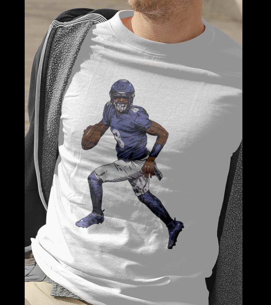 Lamar Jackson Baltimore Ravens Superstar Signature Pose T-Shirt