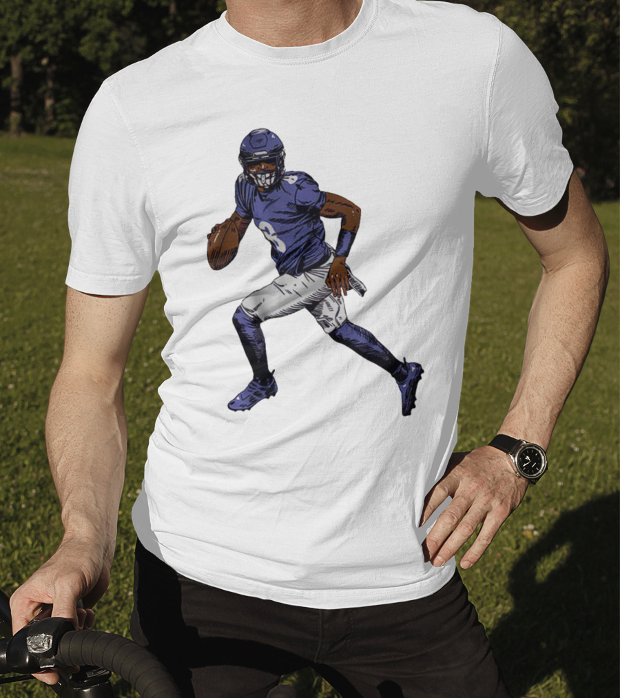 Lamar Jackson Baltimore Ravens Superstar Signature Pose T-Shirt