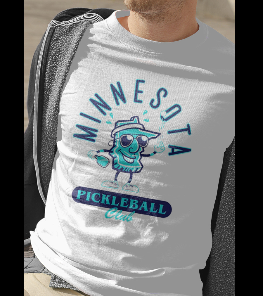 Minnesota Pickleball Club Fun Pickle Character T-Shirt