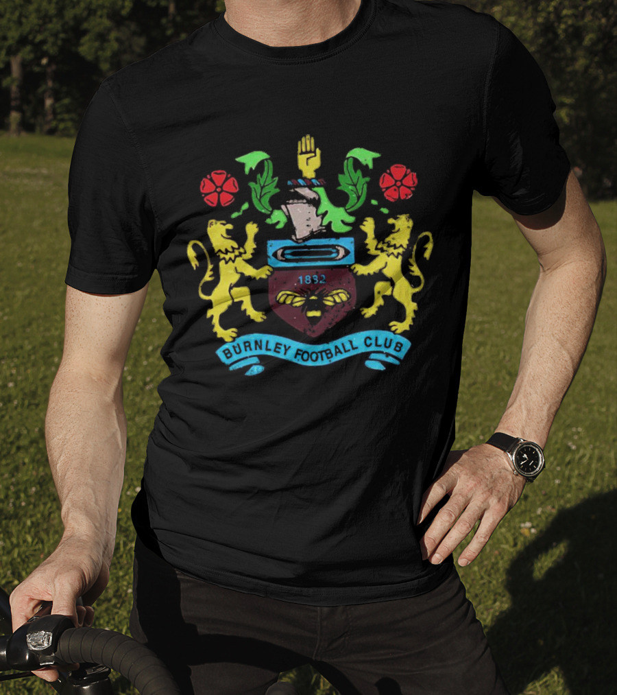 Burnley FC 1882 Crest Burnley Football Club Badge Emblem T-Shirt