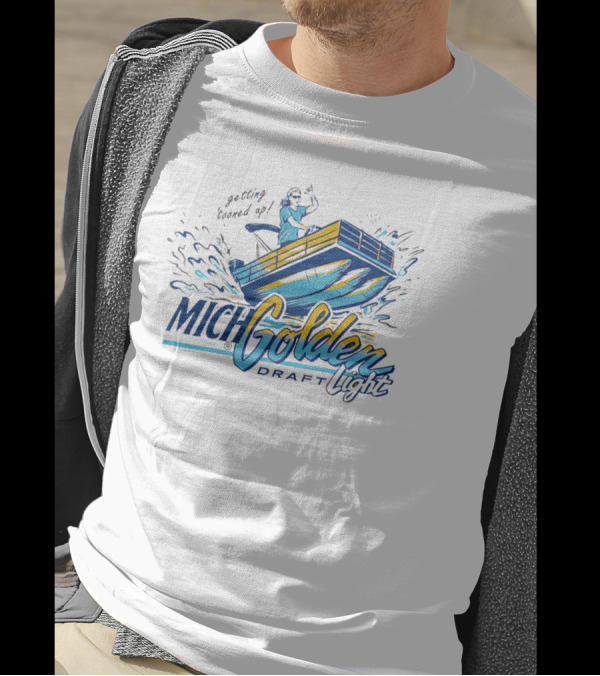 Getting Tooned Up Mich Golden Draft Light Boat Adventure T-Shirt