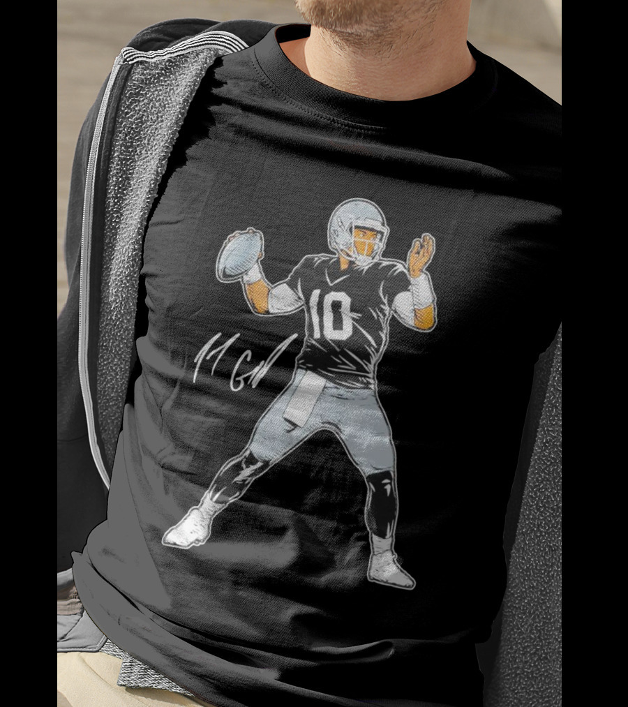 Jimmy Garoppolo Number 10 Las Vegas Raiders Quarterback Signature Pose T-Shirt