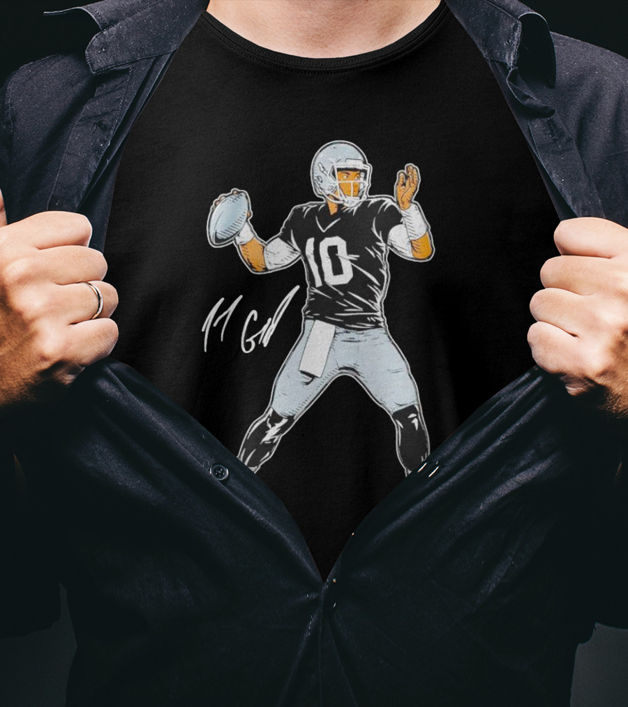 Jimmy Garoppolo Number 10 Las Vegas Raiders Quarterback Signature Pose T-Shirt