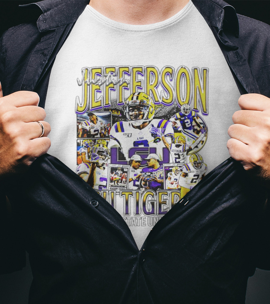 Justin Jefferson LSU Tigers Football Star Louisiana State University T-Shirt