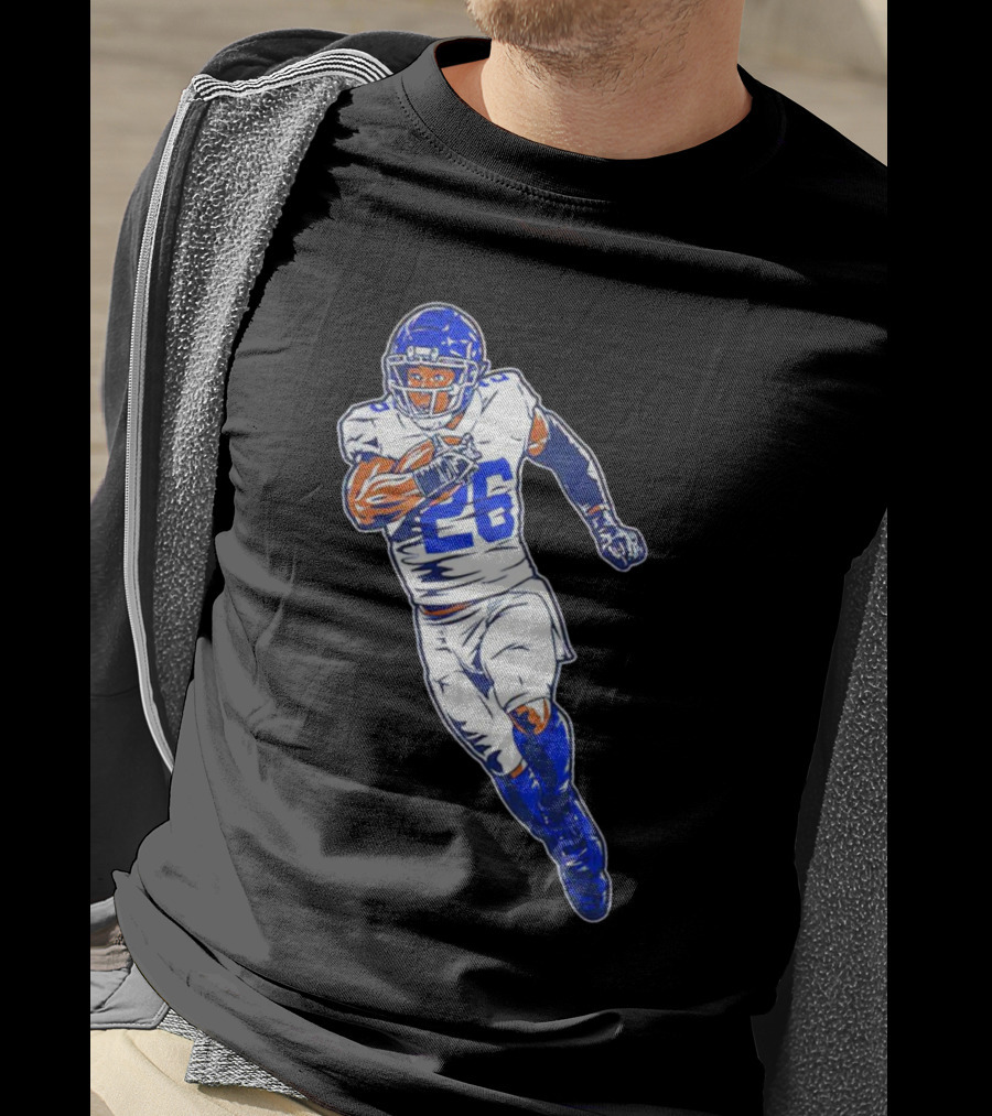 Saquon Barkley New York Giants 26 Superstar Pose Signature T-Shirt