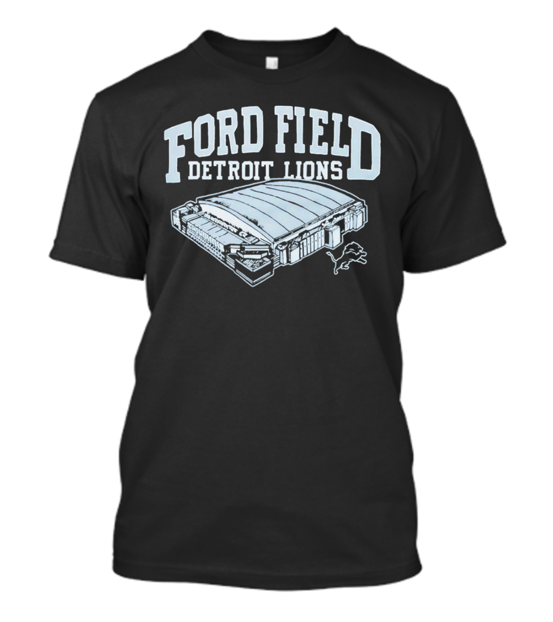 Ford Field Detroit Lions Stadium Illustration Iconic NFL Team T-Shirt