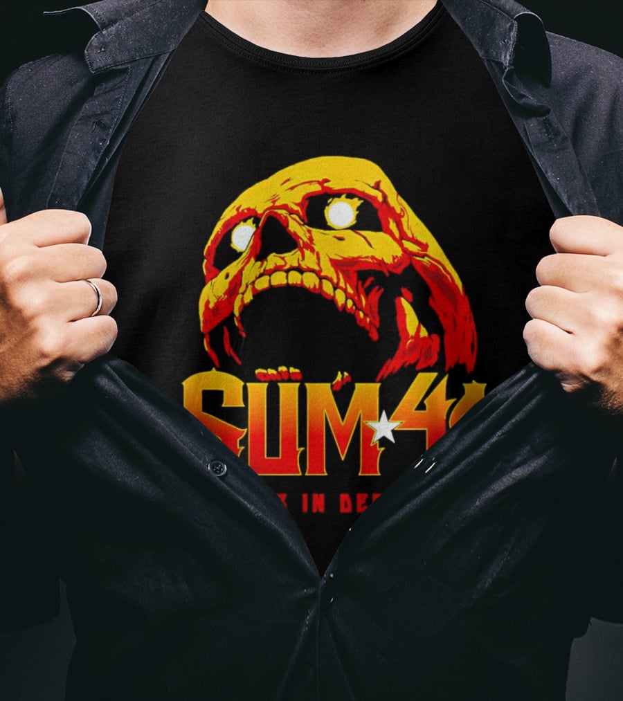 Sum 41 Order In Decline Skull Yellow Red T-Shirt