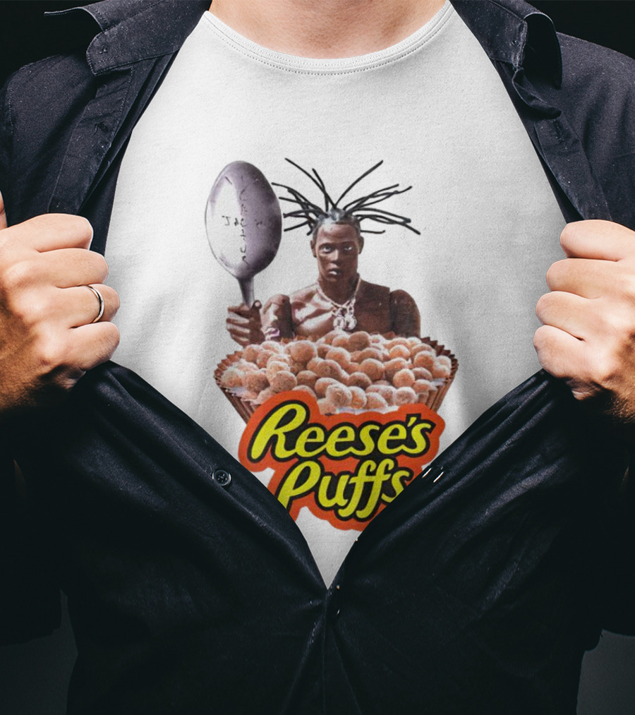 Travis Scott Reese's Puffs Cereal Spoon Branding T-Shirt