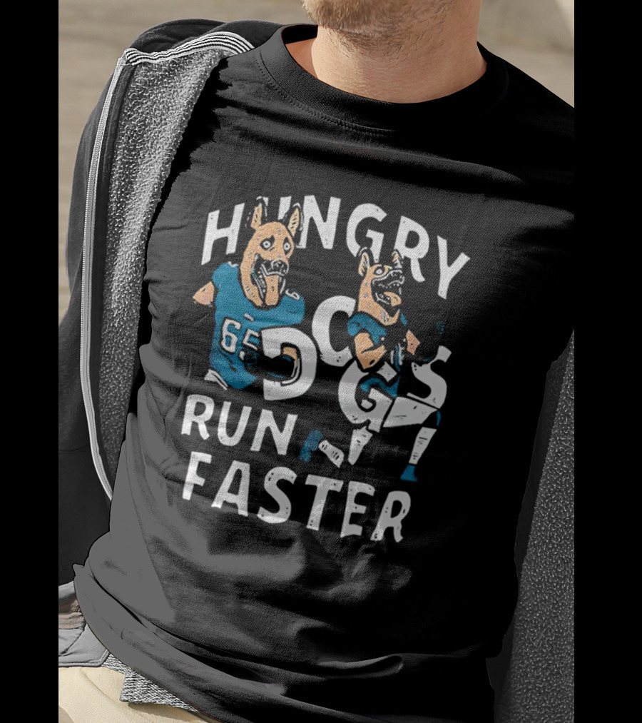 Hungry Dogs Run Faster Lane Johnson Chris Long Philadelphia Eagles T-Shirt