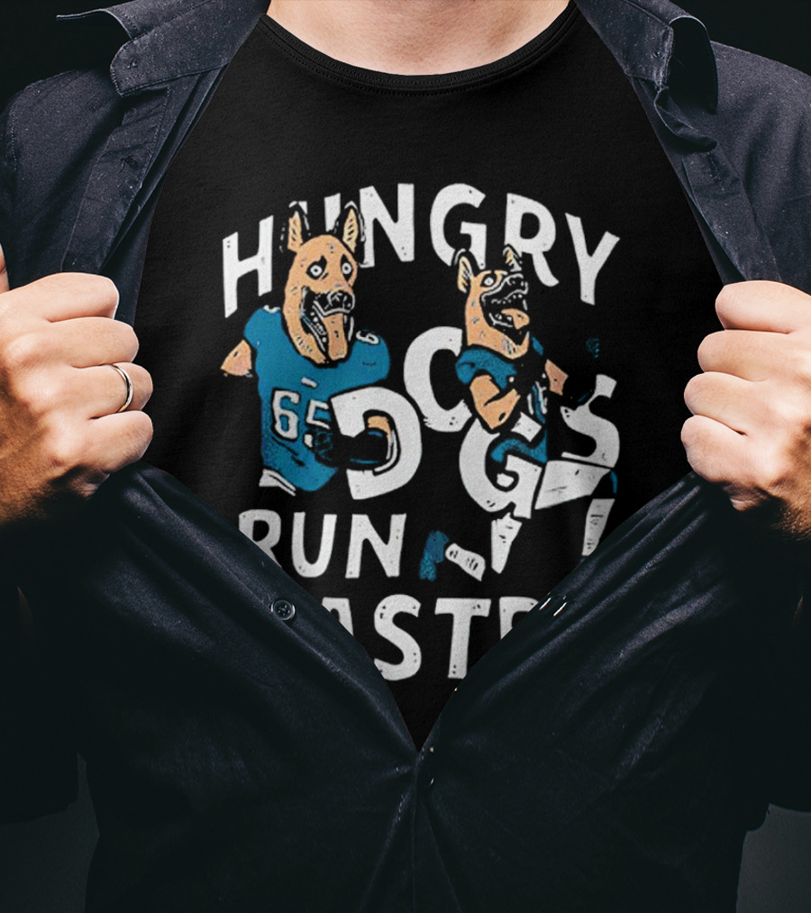 Hungry Dogs Run Faster Lane Johnson Chris Long Philadelphia Eagles T-Shirt