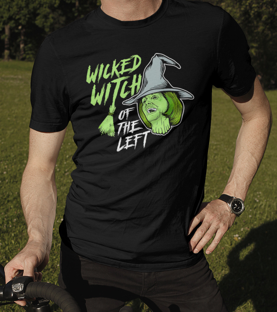 Wicked Witch Of The Left Halloween Pelosi Witch Hat Green Face T-Shirt