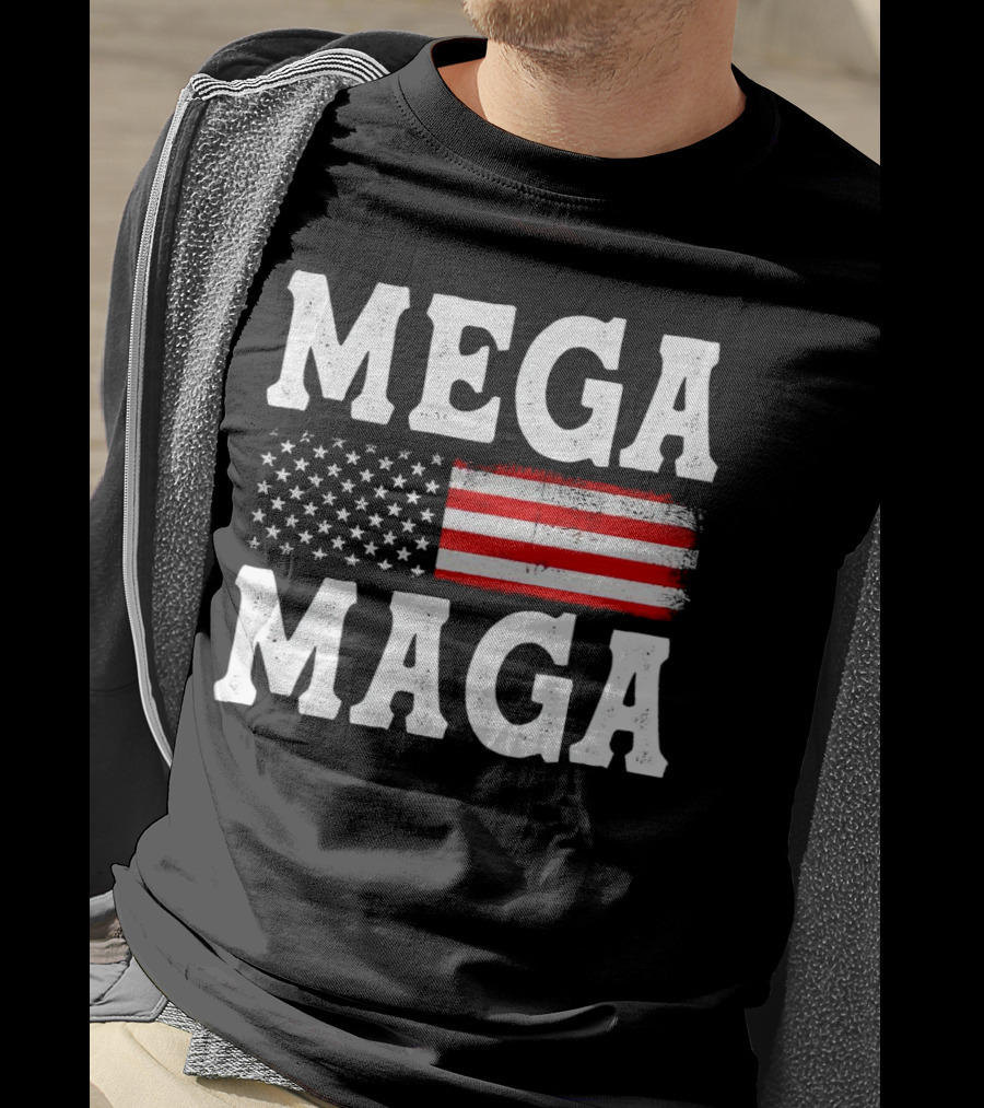 MEGA MAGA American Flag T-Shirt