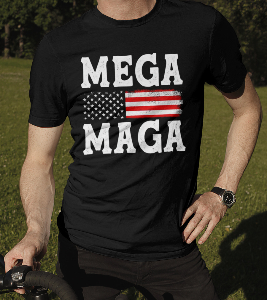 MEGA MAGA American Flag T-Shirt