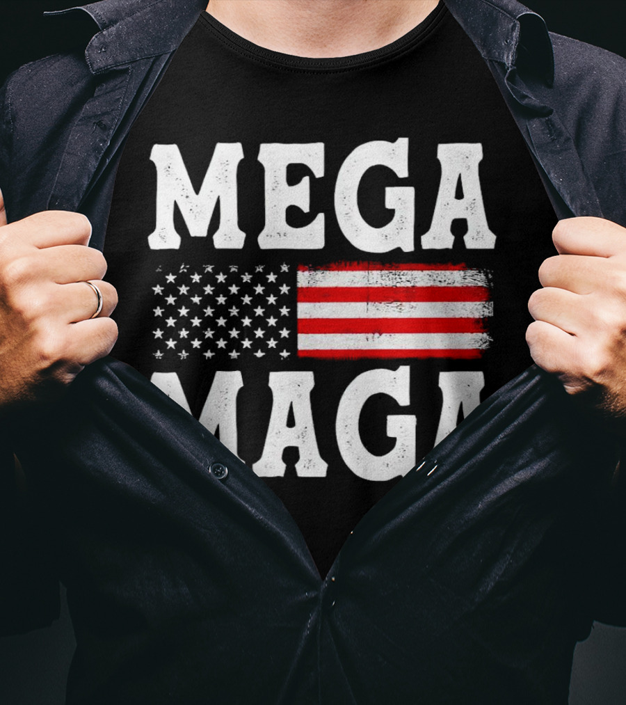 MEGA MAGA American Flag T-Shirt
