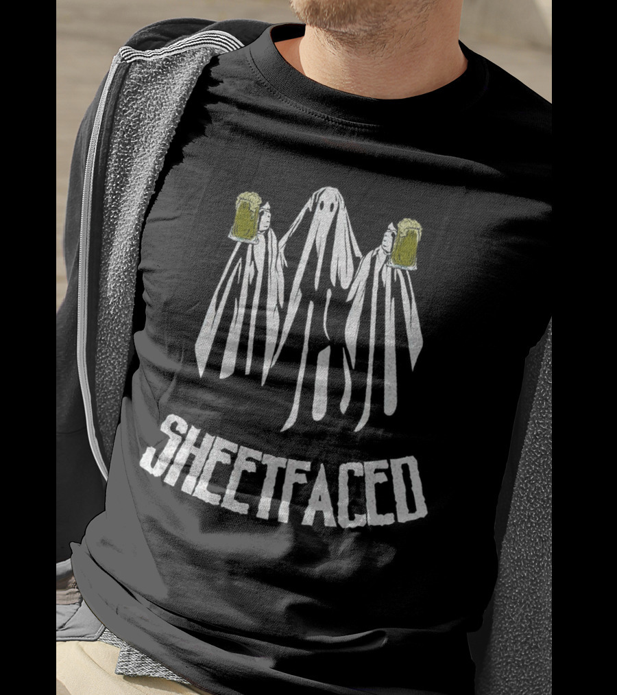 Sheetfaced Ghosts Holding Beer Halloween T-Shirt