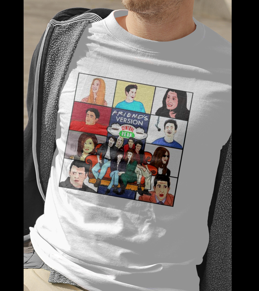 FRIEND'S Version Central Perk Iconic Characters Collage T-Shirt