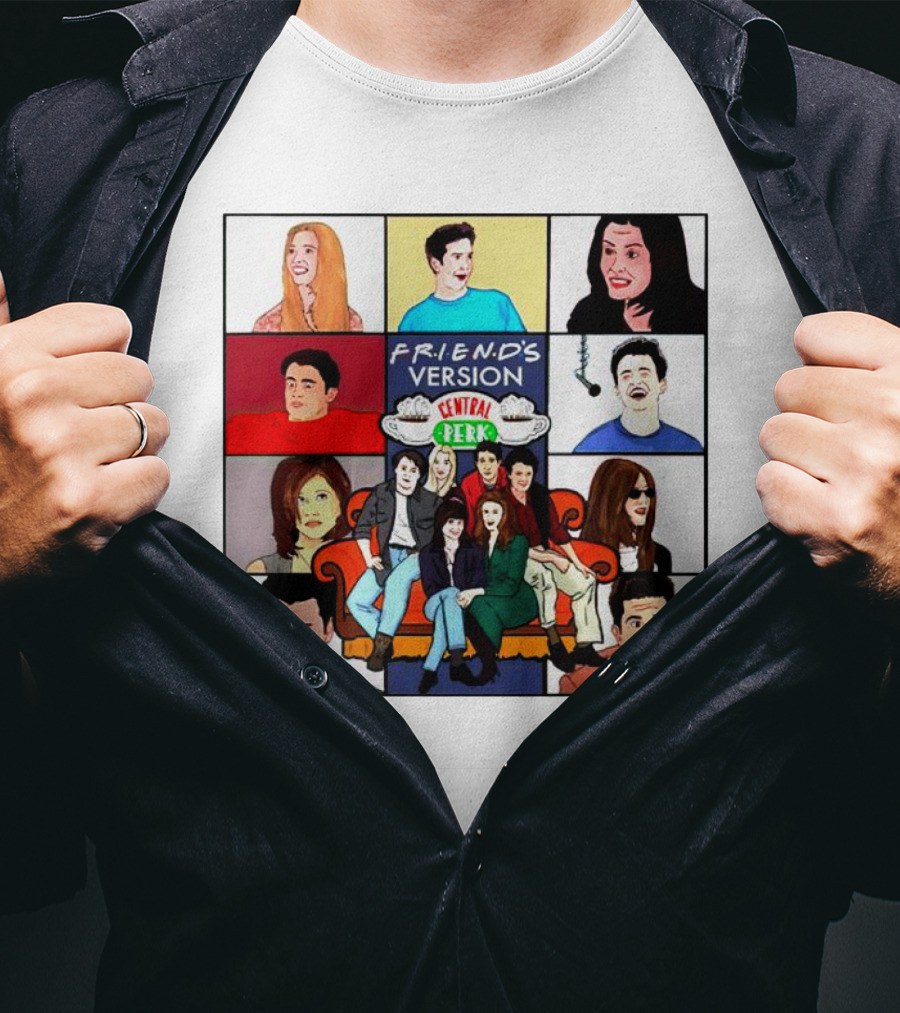 FRIEND'S Version Central Perk Iconic Characters Collage T-Shirt