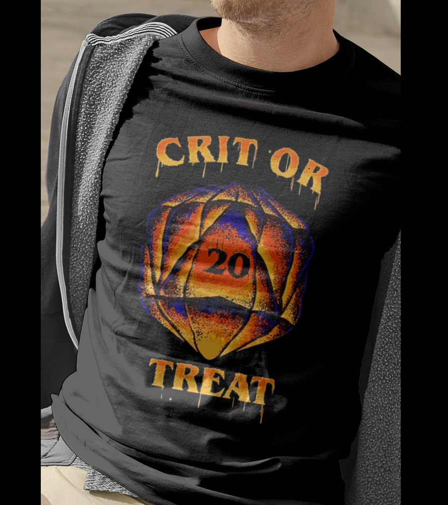 Crit Or Treat 20-Sided Dice Halloween T-Shirt