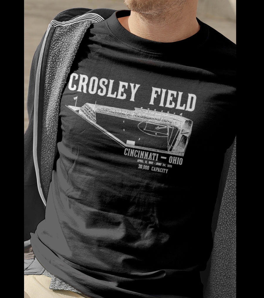 Crosley Field Cincinnati Ohio April 11 1912 June 24 1970 30000 Capacity T-Shirt