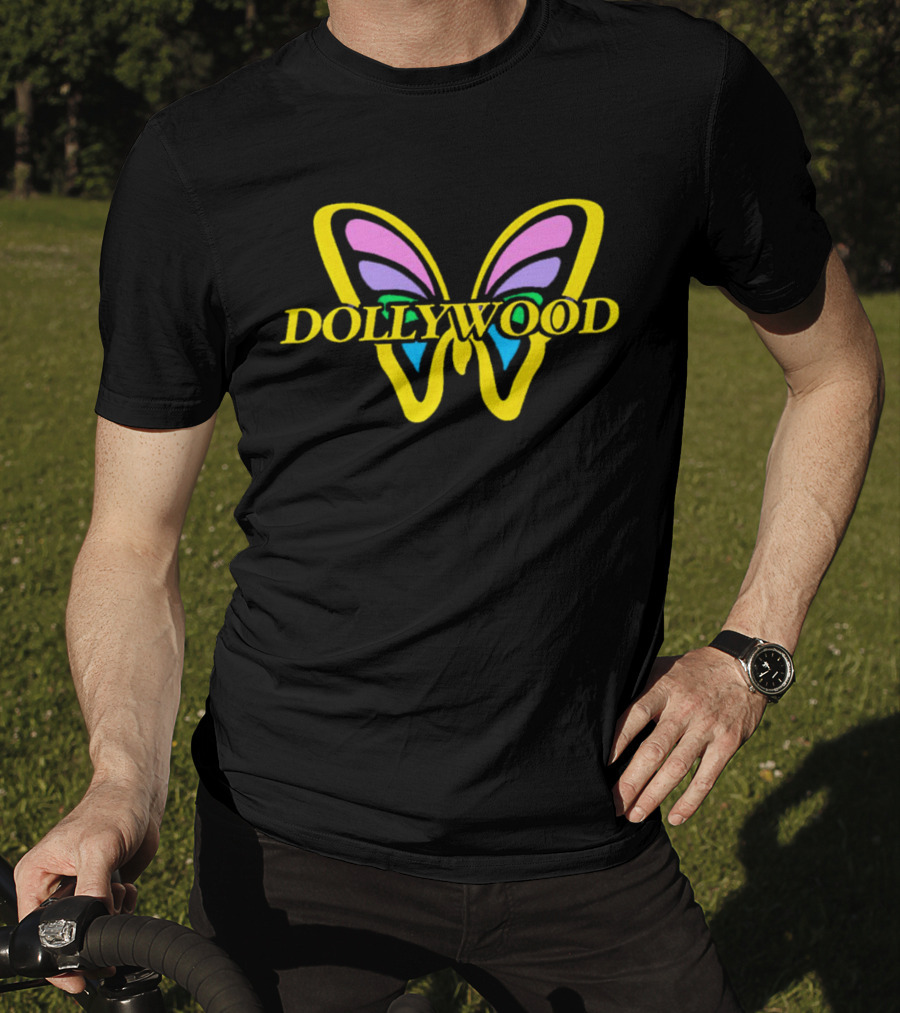 Dollywood Butterfly Logo With Colorful Wings T-Shirt