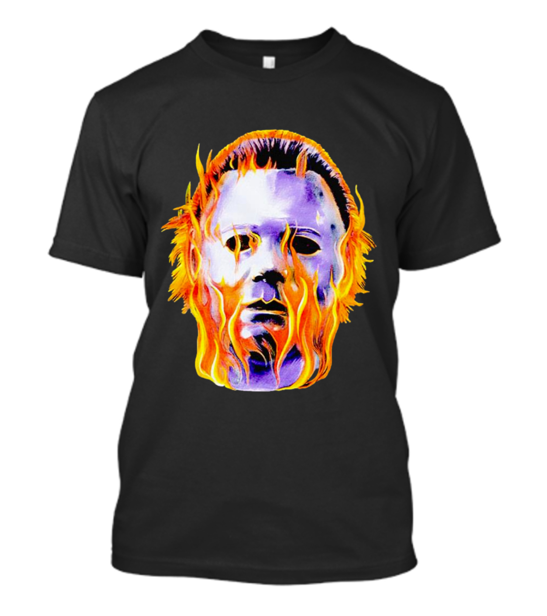 Michael Myers Flaming Mask Halloween Horror T-Shirt