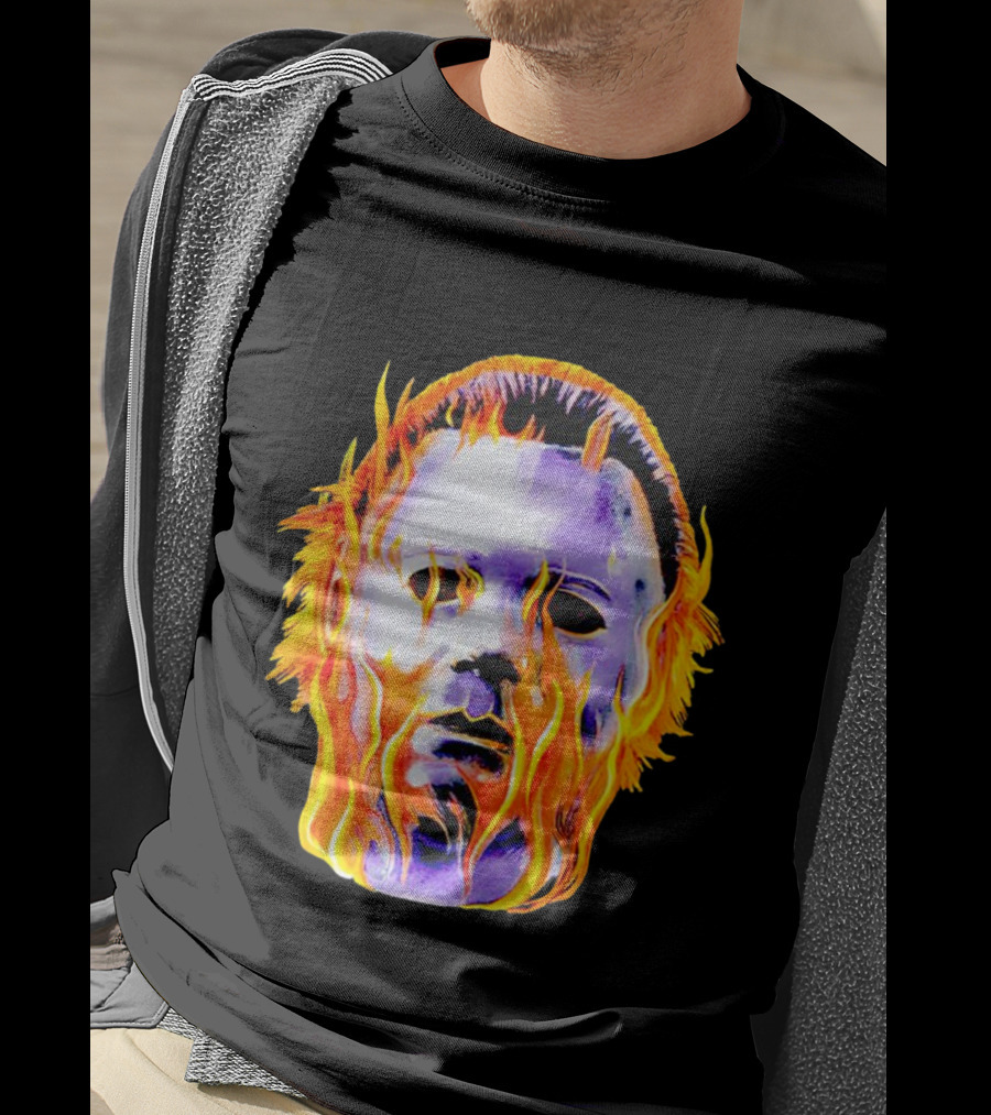 Michael Myers Flaming Mask Halloween Horror T-Shirt