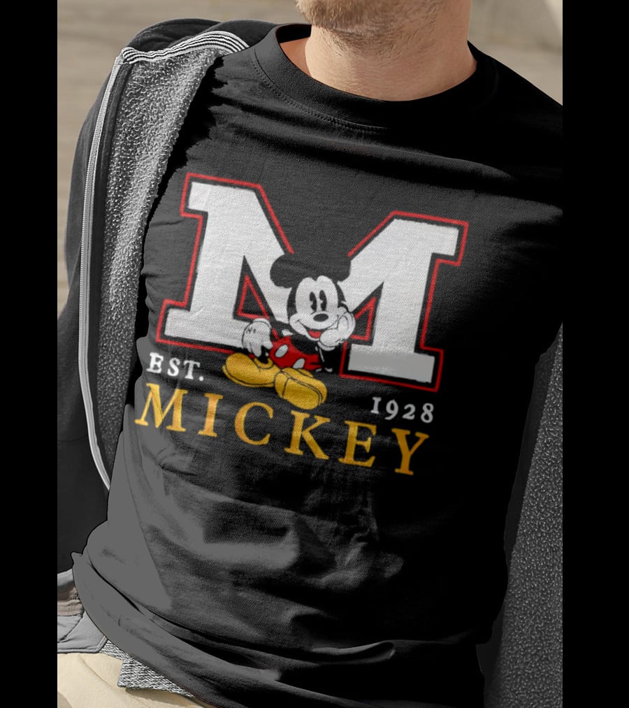 Disney Mickey Large M Logo Est 1928 Relaxed T-Shirt