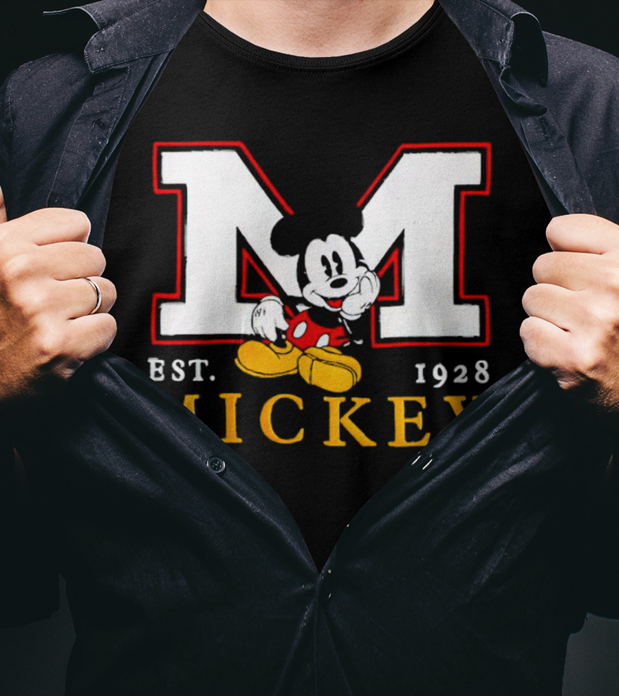 Disney Mickey Large M Logo Est 1928 Relaxed T-Shirt