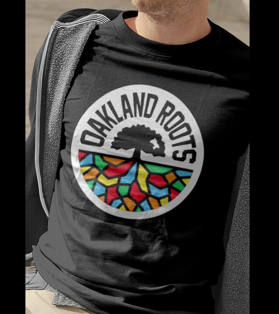 Oakland Roots Tree With Colorful Geometric T-Shirt