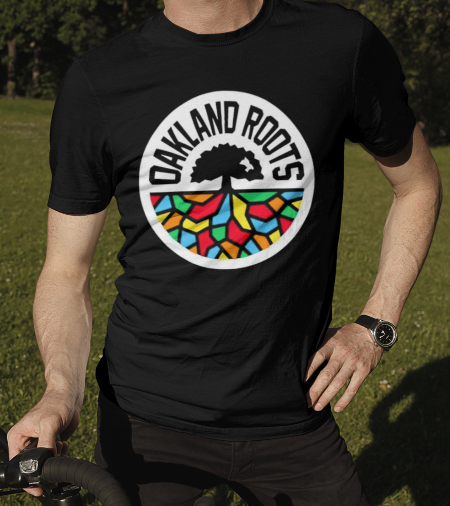 Oakland Roots Tree With Colorful Geometric T-Shirt