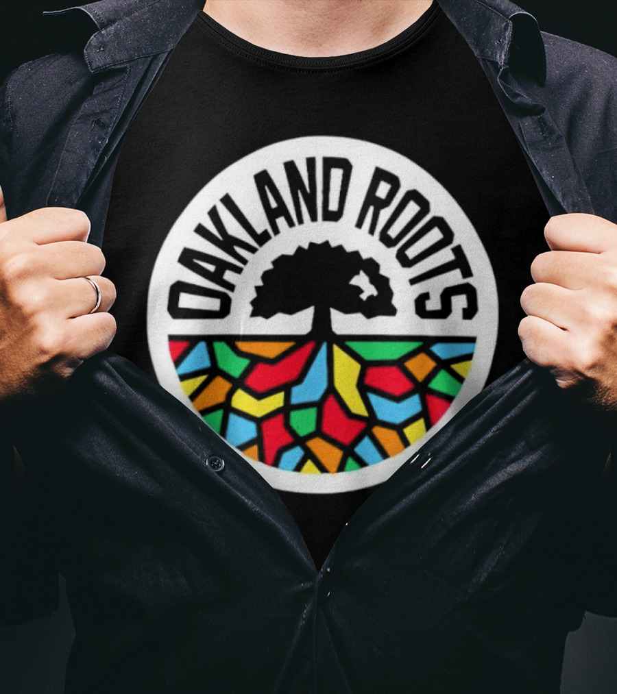 Oakland Roots Tree With Colorful Geometric T-Shirt