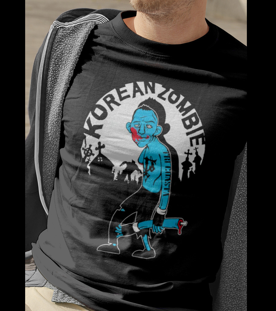 Tri-Coasta Korean Zombie Fighter With Cemetery Background T-Shirt