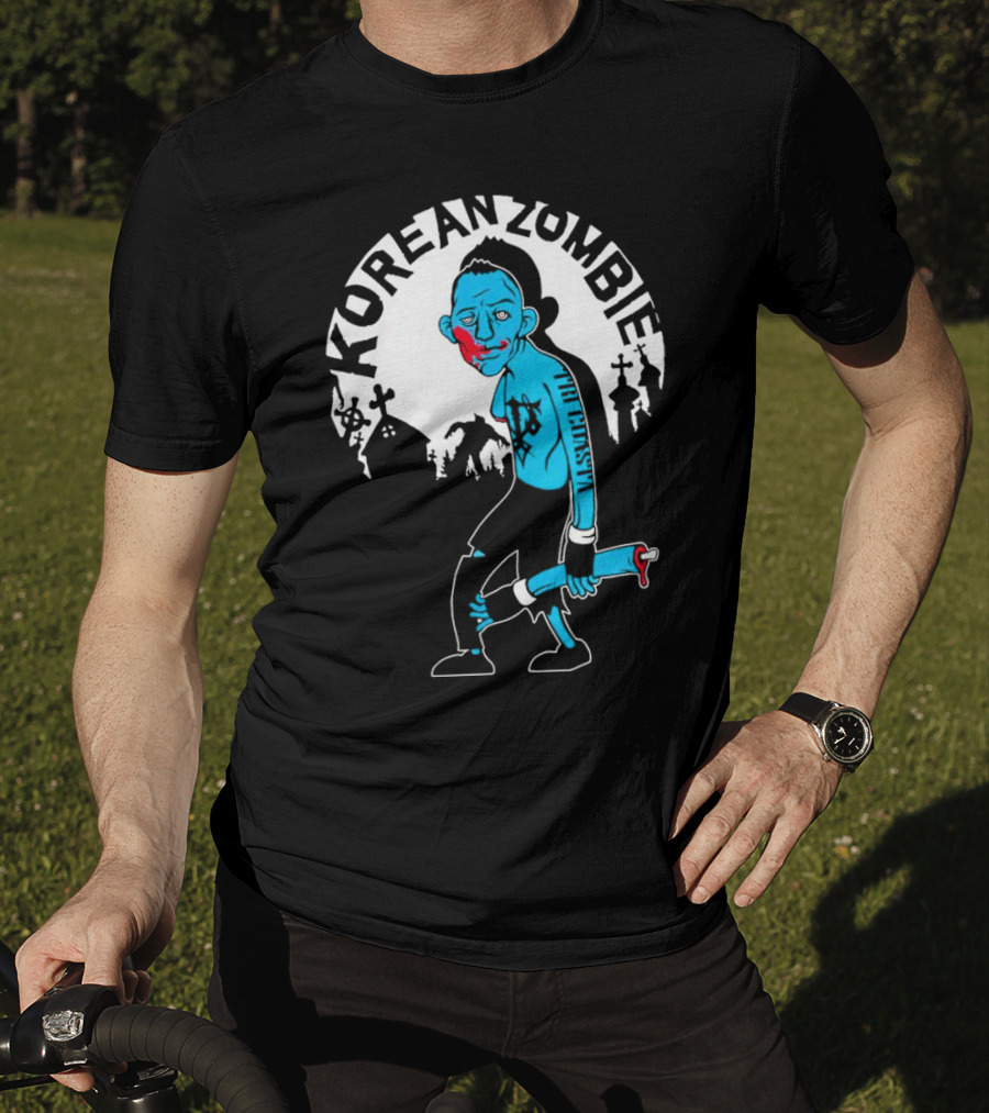 Tri-Coasta Korean Zombie Fighter With Cemetery Background T-Shirt