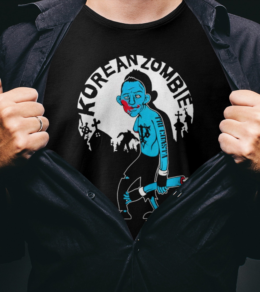 Tri-Coasta Korean Zombie Fighter With Cemetery Background T-Shirt