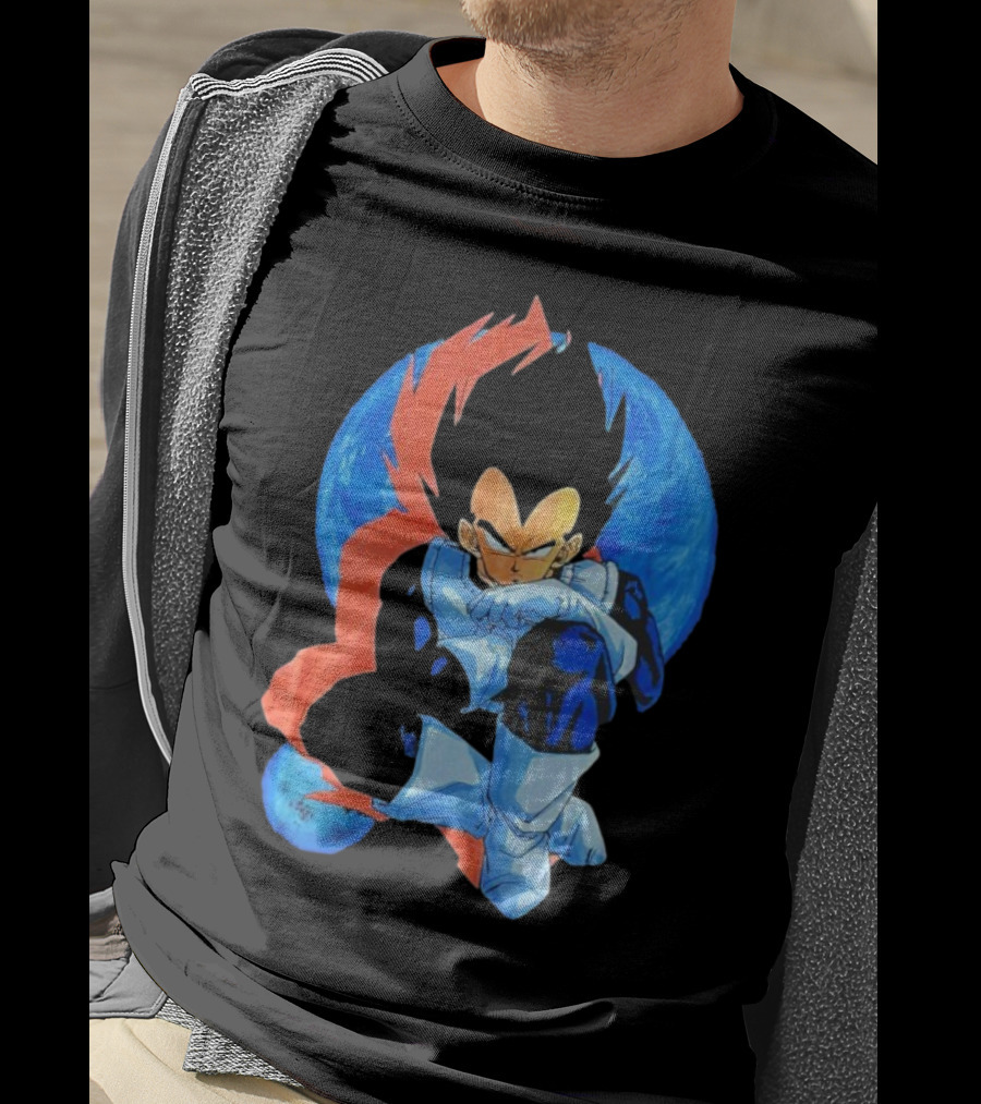 Vegeta Jobber Saiyan Warrior Anime Character Sitting Pose Dragon Ball Z T-Shirt
