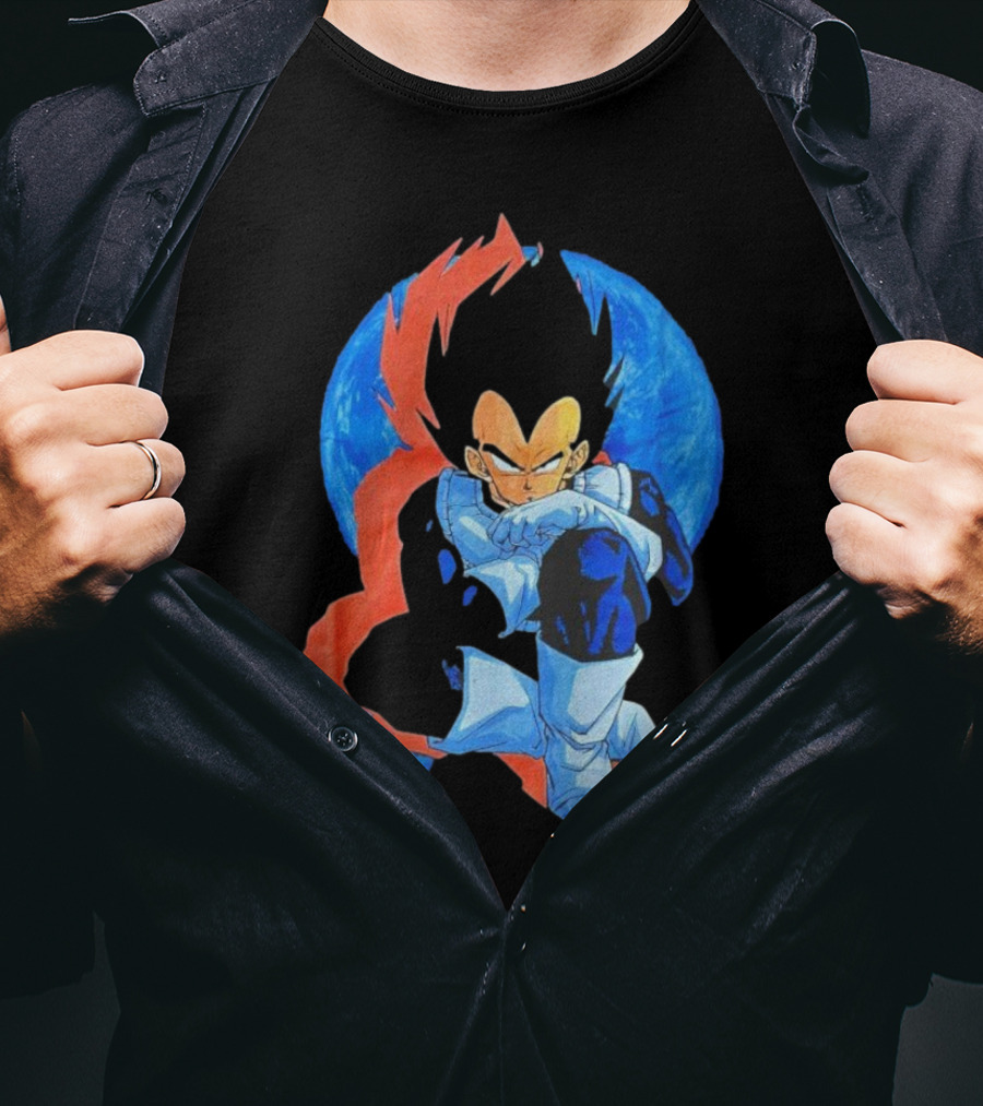 Vegeta Jobber Saiyan Warrior Anime Character Sitting Pose Dragon Ball Z T-Shirt