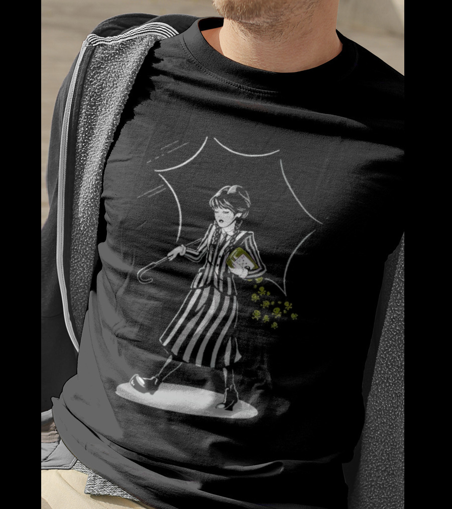 Wednesday Addams Salt N Spite Umbrella Shadows And Skulls T-Shirt