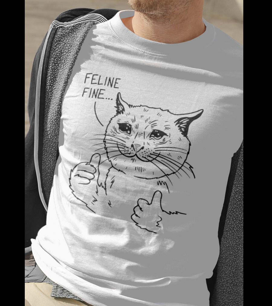 Feline Fine Thumbs Up Cat T-Shirt