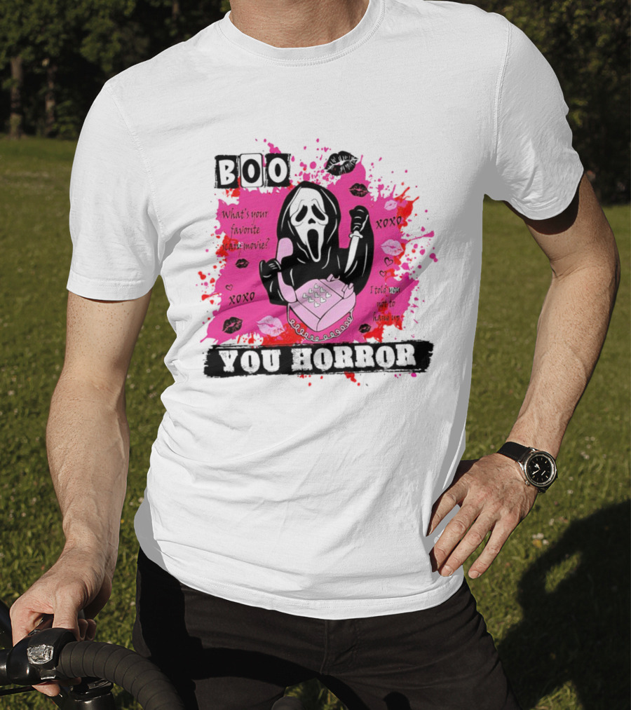 Boo You Horror Ghostface What's Your Favorite Scary Movie XOXO I Told You Not To Hang Up Halloween T-Shirt