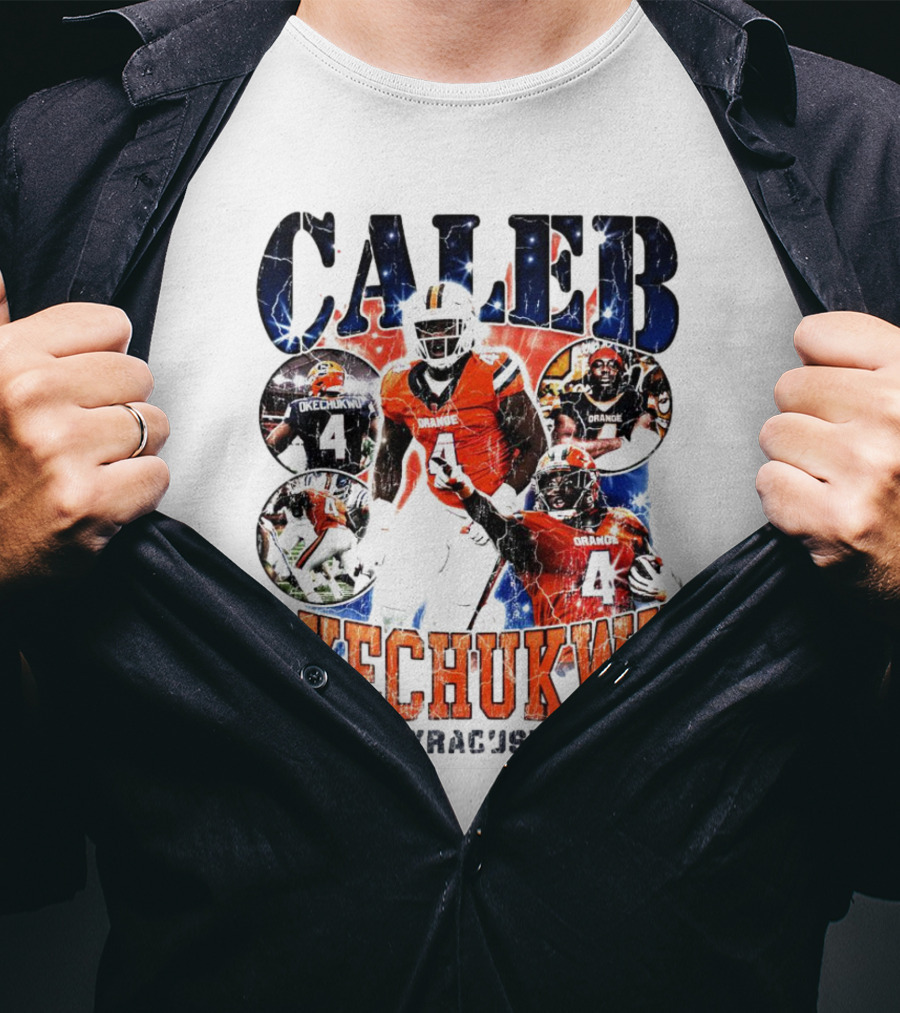 Caleb Okechukwu Syracuse Orange Football Vintage 4 T-Shirt