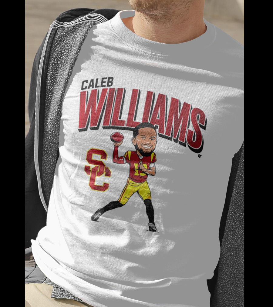 Caleb Williams USC Trojans Football Caricature With SC T-Shirt