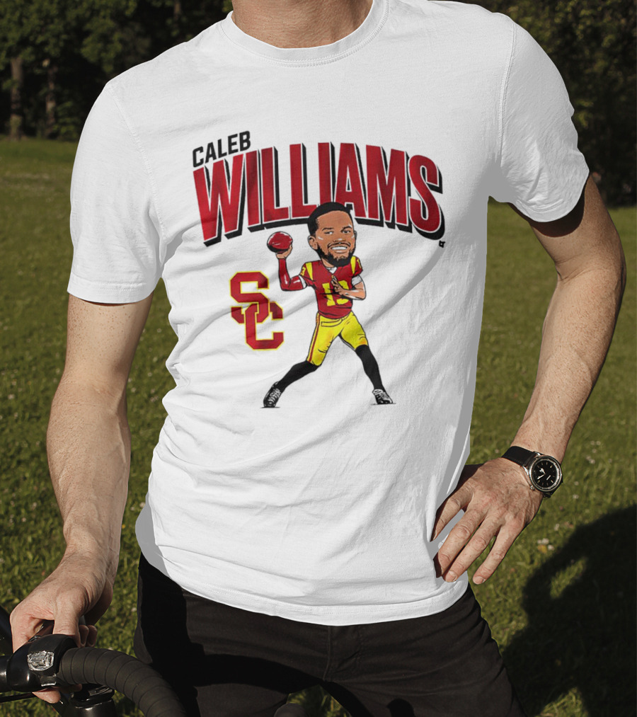 Caleb Williams USC Trojans Football Caricature With SC T-Shirt