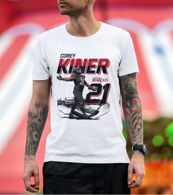 Premium T-Shirt: Corey Kiner 21 Cincinnati Bearcats Football Stadium T-Shirt Corey Kiner 21 Cincinnati Bearcats Football Stadium T-Shirt