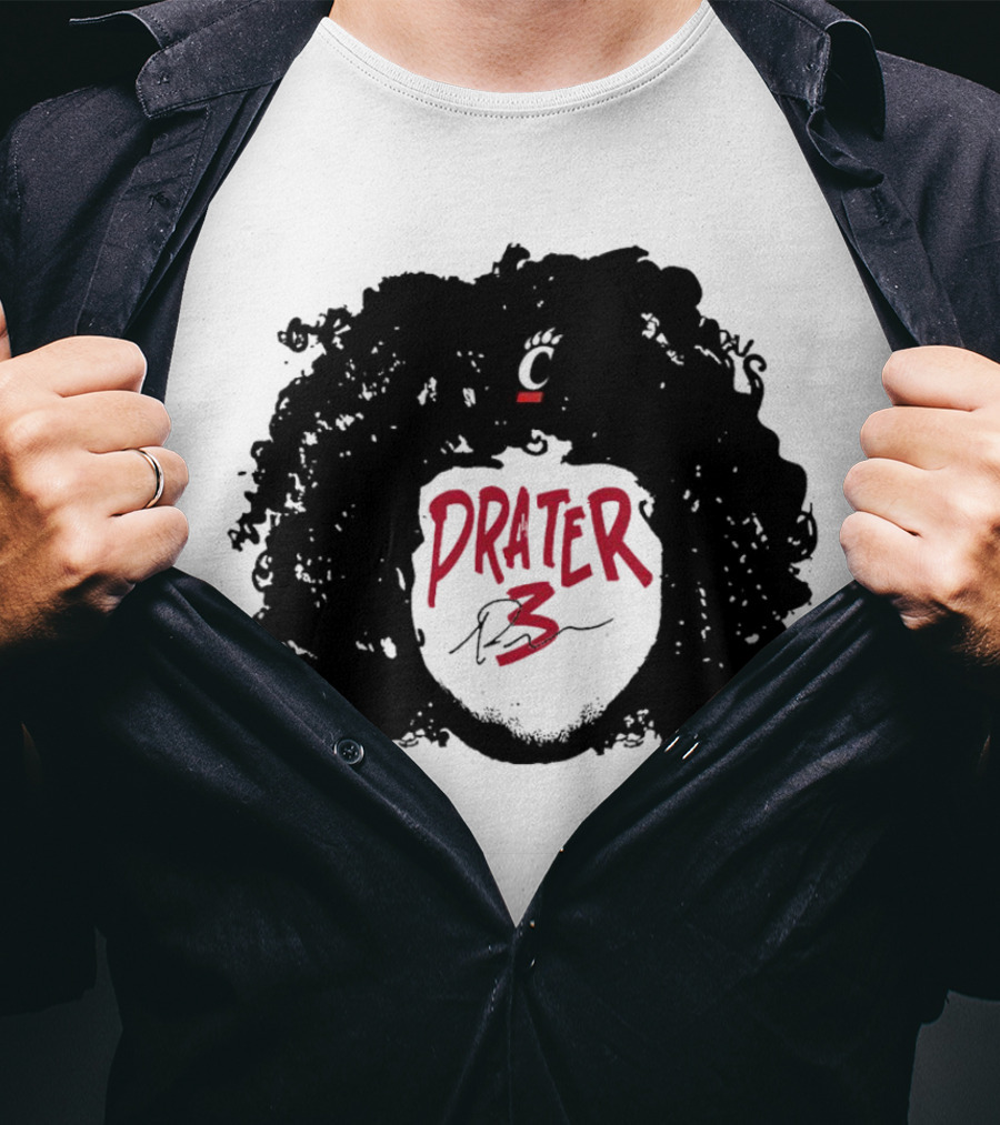 Prater 3 Hair Silhouette Cincinnati Bearcats Football T-Shirt